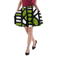 Green Decor A-line Pocket Skirt