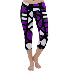 Purple Decor Capri Yoga Leggings