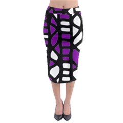 Purple Decor Midi Pencil Skirt