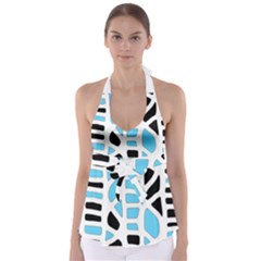 Light Blue Decor Babydoll Tankini Top