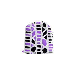 Purple Abstract Decor Drawstring Pouches (xs) 