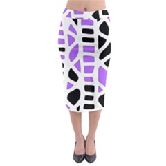 Purple Abstract Decor Midi Pencil Skirt