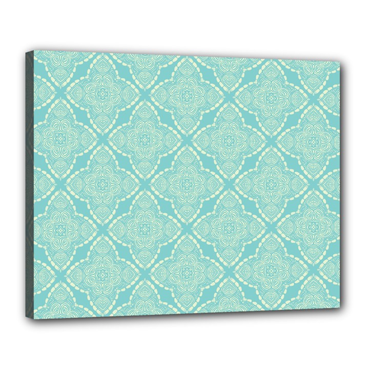 Light Blue Lattice Pattern Canvas 20  x 16 