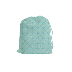 Light Blue Lattice Pattern Drawstring Pouches (medium)  by TanyaDraws