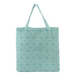 Light Blue Lattice Pattern Grocery Tote Bag by TanyaDraws