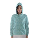 Light Blue Lattice Pattern Hooded Wind Breaker (Women) View1