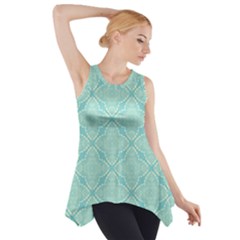 Light Blue Lattice Pattern Side Drop Tank Tunic by TanyaDraws