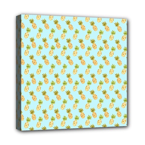 Tropical Watercolour Pineapple Pattern Mini Canvas 8  X 8 