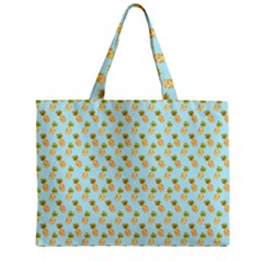 Tropical Watercolour Pineapple Pattern Zipper Mini Tote Bag by TanyaDraws