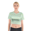 Tropical Watercolour Pineapple Pattern Cotton Crop Top View1