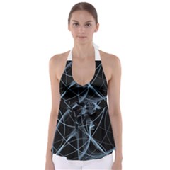 Geometric Space Babydoll Tankini Top