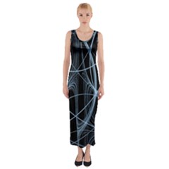 Geometric Space Fitted Maxi Dress