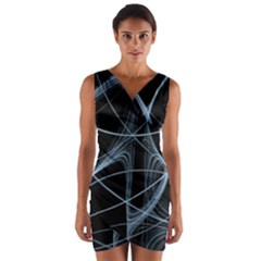 Geometric Space Wrap Front Bodycon Dress