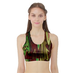 Turmoil Sports Bra With Border by designsbyamerianna