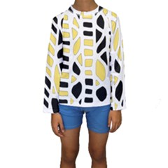 Yellow Decor Kid s Long Sleeve Swimwear