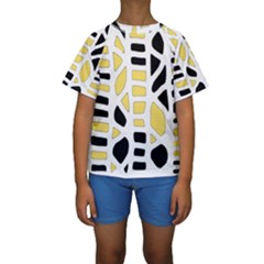 Yellow Decor Kid s Short Sleeve Swimwear