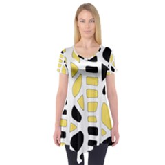 Yellow Decor Short Sleeve Tunic 