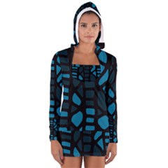 Deep Blue Decor Women s Long Sleeve Hooded T-shirt