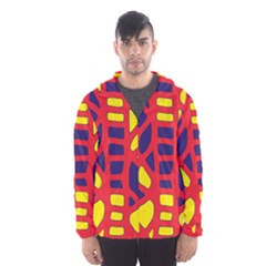 Red, Yellow And Blue Decor Hooded Wind Breaker (men) by Valentinaart