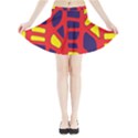 Red, yellow and blue decor Mini Flare Skirt View3