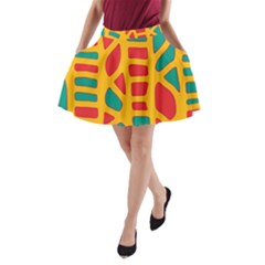 Abstract Decor A-line Pocket Skirt