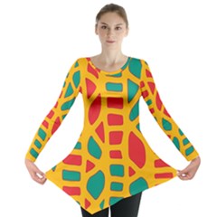 Abstract Decor Long Sleeve Tunic 