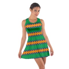 Orange Green Chains                                                                                            Cotton Racerback Dress