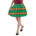 Orange green chains                                                                                            A-Line Pocket Skirt View1