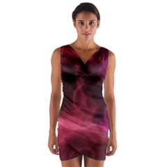 Pink Red Texture                               Wrap Front Bodycon Dress