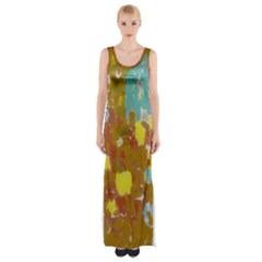 Paint Strokes                                                                                               Maxi Thigh Split Dress by LalyLauraFLM