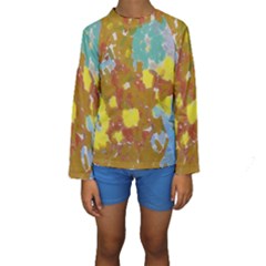 Paint Strokes                                                                                                Kid s Long Sleeve Swimwear