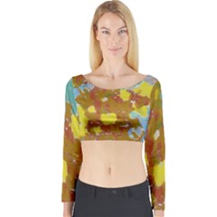 Paint Strokes                                                                                               Long Sleeve Crop Top by LalyLauraFLM