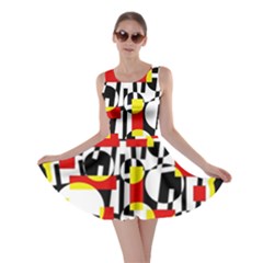 Red And Yellow Chaos Skater Dress by Valentinaart