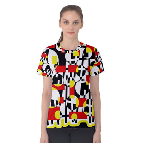 Red And Yellow Chaos Women s Cotton Tee by Valentinaart