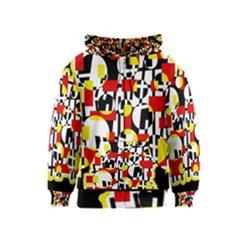 Red And Yellow Chaos Kids  Zipper Hoodie by Valentinaart