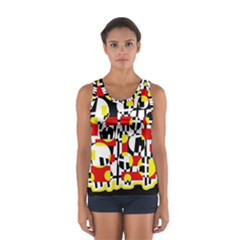 Red And Yellow Chaos Women s Sport Tank Top 