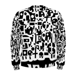 Black And White Abstract Chaos Men s Sweatshirt by Valentinaart