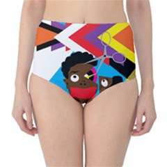 Scissors To My Mind High-waist Bikini Bottoms