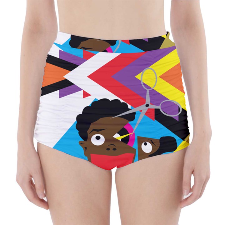 Scissors To My Mind High-Waisted Bikini Bottoms