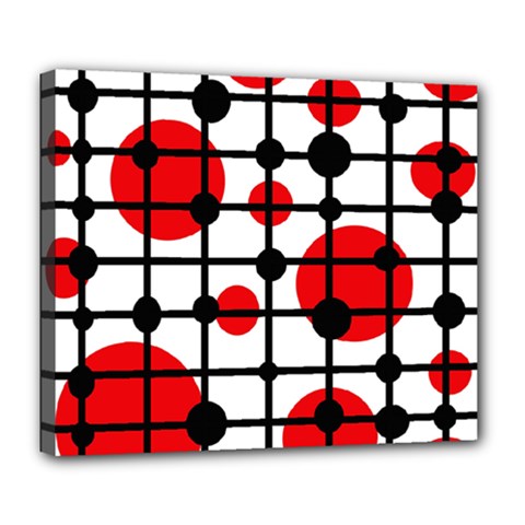 Red Circles Deluxe Canvas 24  X 20   by Valentinaart