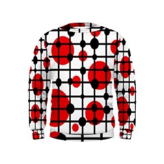 Red Circles Kids  Sweatshirt by Valentinaart