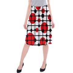 Red Circles Midi Beach Skirt