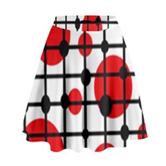 Red Circles High Waist Skirt