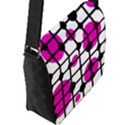 Magenta circles Flap Messenger Bag (L)  View2