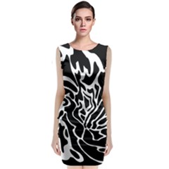 Black And White Decor Classic Sleeveless Midi Dress