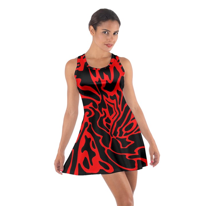 Red and black decor Cotton Racerback Dress