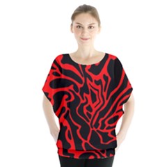 Red And Black Decor Blouse