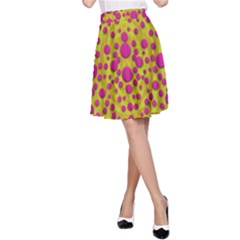 Fantasy Feathers And Polka Dots A-line Skirt by pepitasart