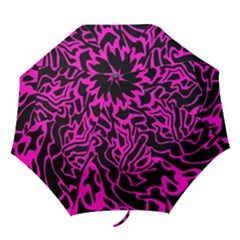 Magenta And Black Folding Umbrellas