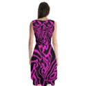 Magenta and black Sleeveless Chiffon Dress   View2